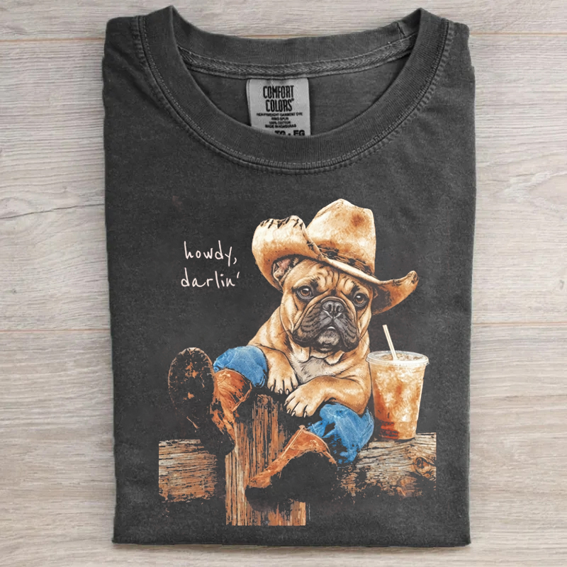 Howdy Darlin’ Cowboy French Bulldog T-shirt