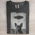 Funny French Bulldog UFO T-shirt