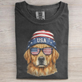 Patriotic Golden Retriever Dog T-shirt