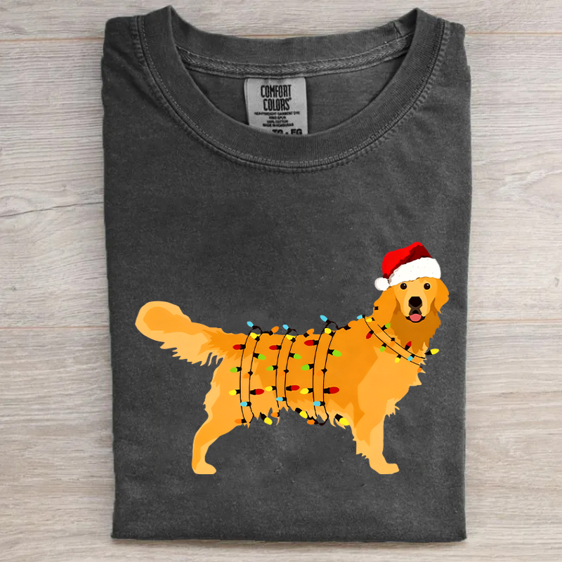 T-shirt Golden Retriever Noël