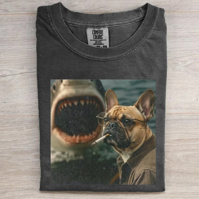 Funny French Bulldog Shark T-shirt