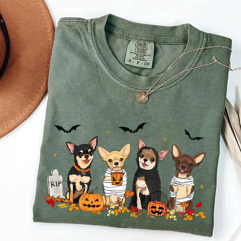 Chihuahua Ghost Dogs Halloween T-shirt