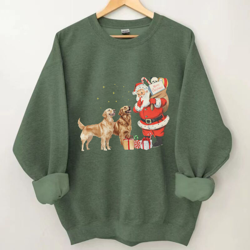 Golden Retriever Santa Christmas Sweatshirt