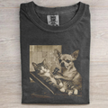 Retro Cat Tattoo Meme Smoking Chihuahua T-shirt