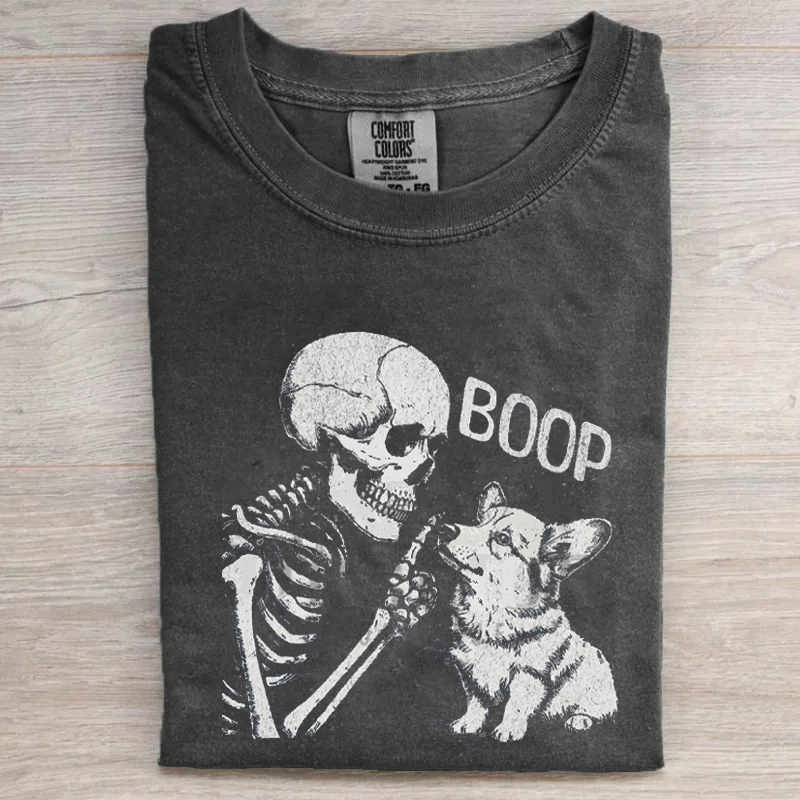 Halloween Dog Skeleton Corgi T-shirt