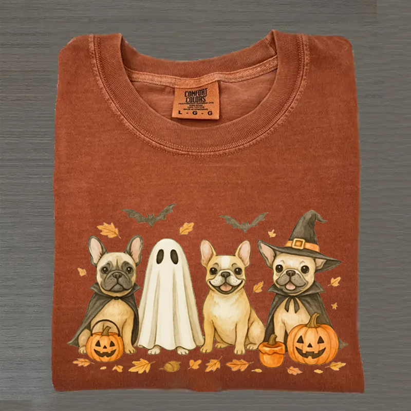 Halloween Pumpkin French Bulldog T-shirt