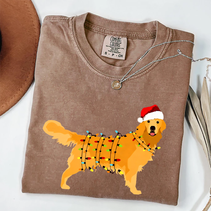 T-shirt Golden Retriever Noël