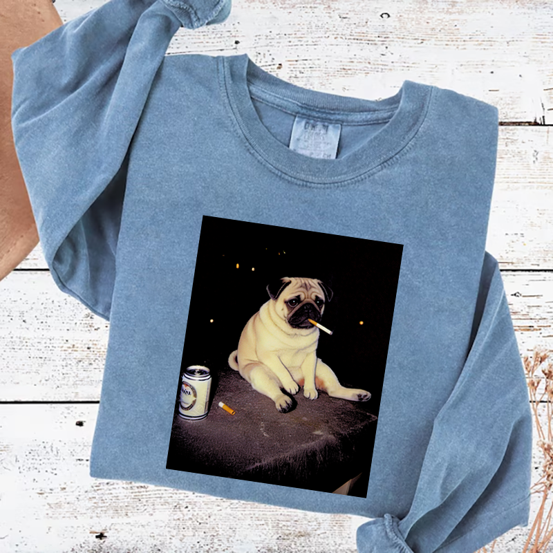 Funny Pug Smoking Meme Sweatshirt