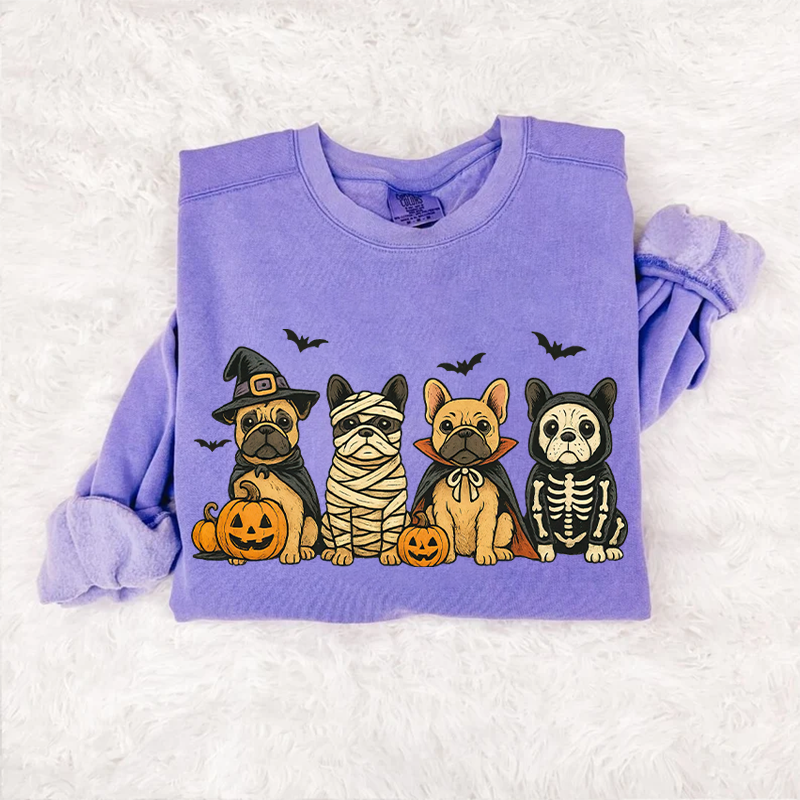 Sweatshirt Comfort Colors Bouledogue Français Halloween