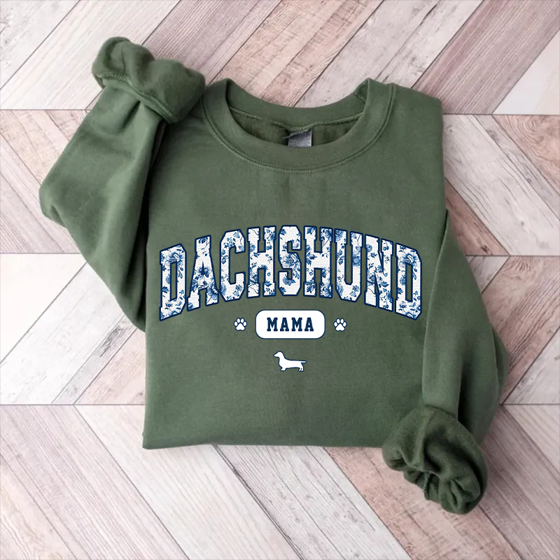 Sudadera Comfort Colors floral de mamá Dachshund