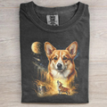 Corgi Howling to The Moon Vintage T-shirt