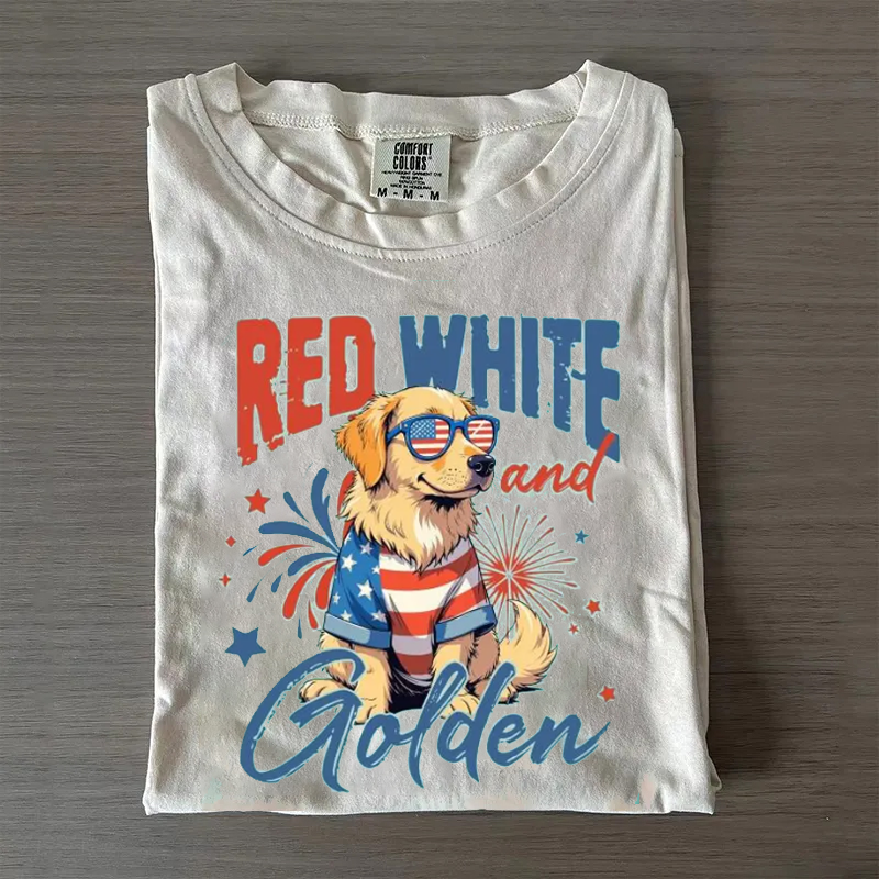 T-shirt Patriottica Golden Retriever