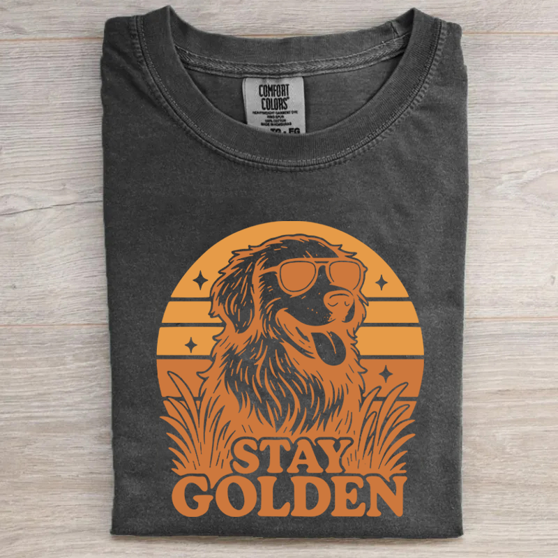 T-shirt rétro Golden Retriever Reste doré
