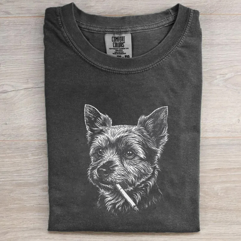 Yorkie Smoking Meme T-shirt