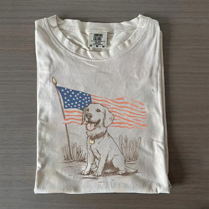 4th of July Golden Retriever T-shirt