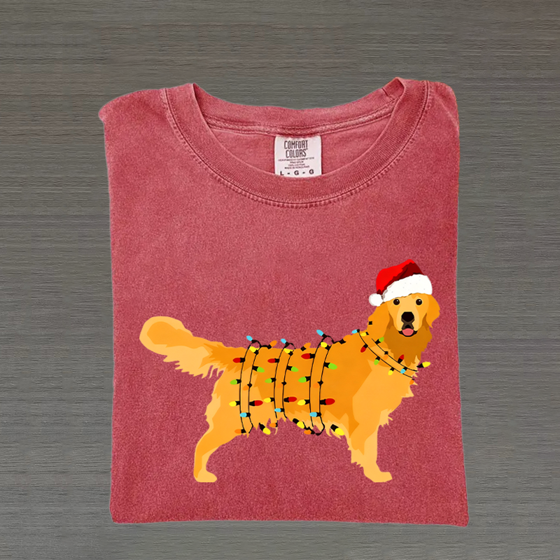T-shirt Golden Retriever Noël