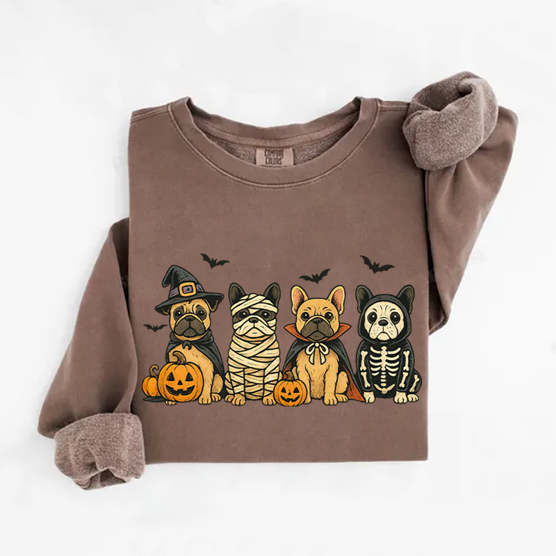Sweatshirt Comfort Colors Bouledogue Français Halloween
