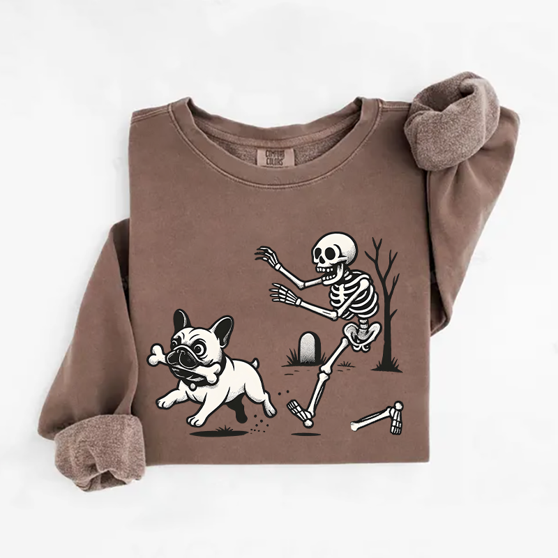 Sweat-shirt unisexe Comfort Colors Halloween Bouledogue Français