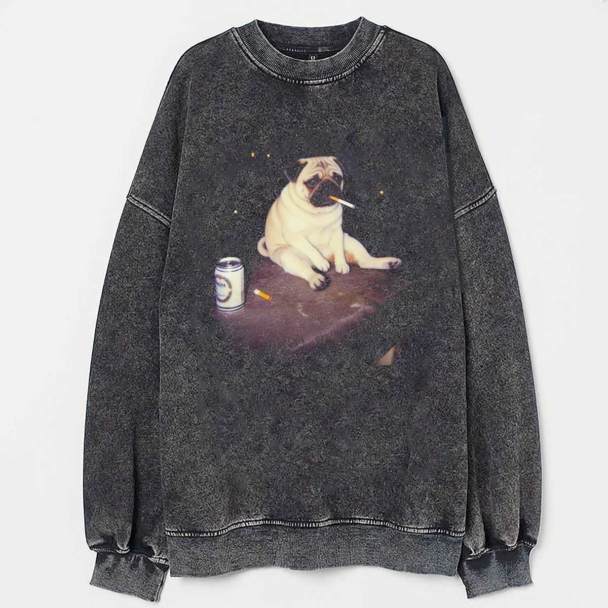 Funny Pug Smoking Meme Sweatshirt