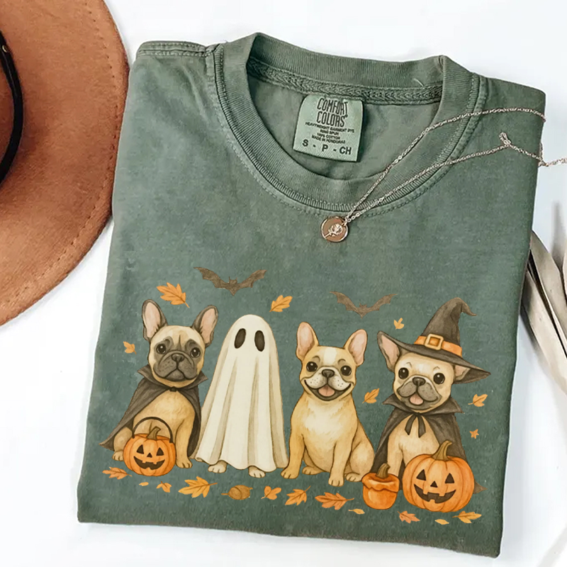 Halloween Pumpkin French Bulldog T-shirt