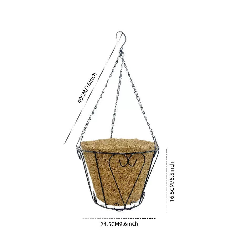 Metal Premium Hanging Planter Basket  with Coco Liner