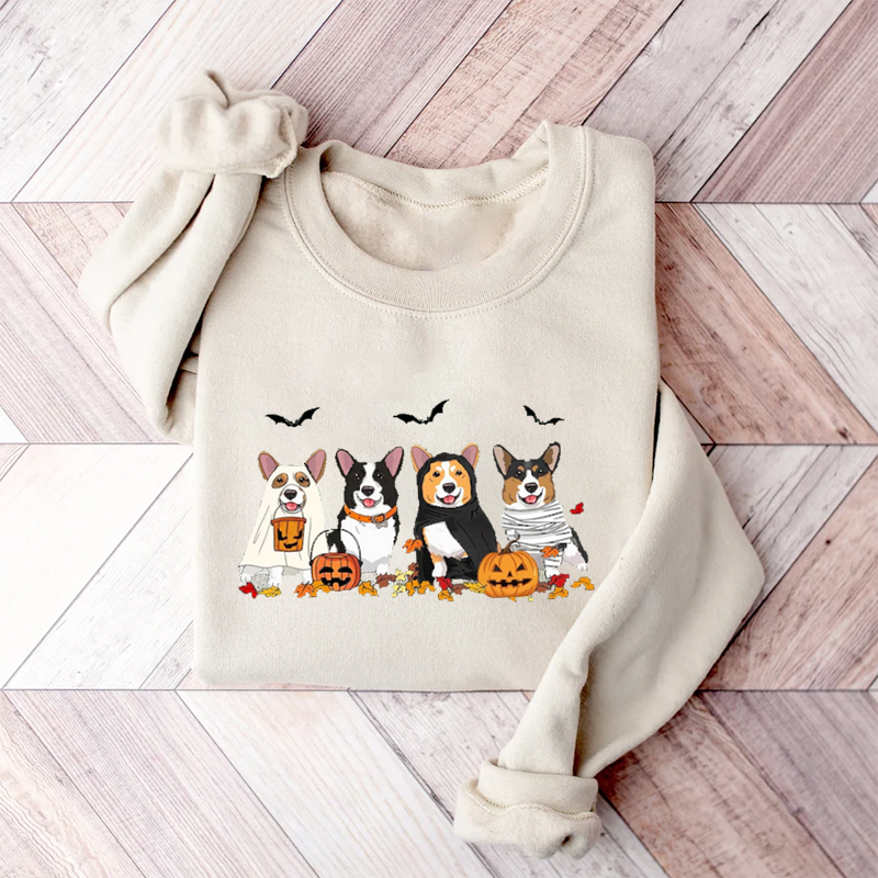 Halloween Corgi Geister Hunde Sweatshirt