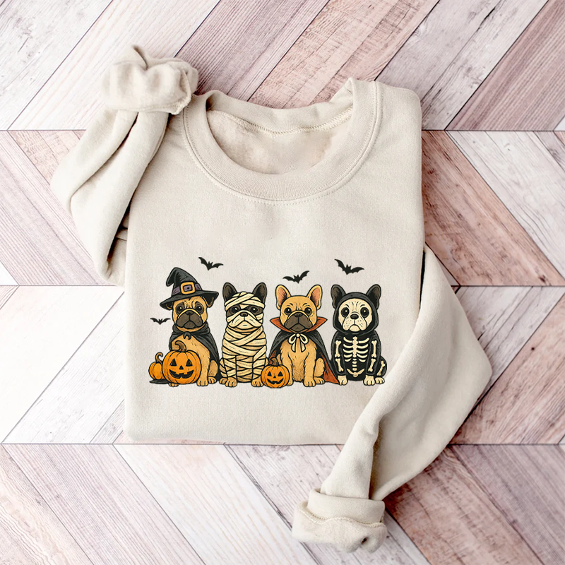 Sweatshirt Comfort Colors Bouledogue Français Halloween