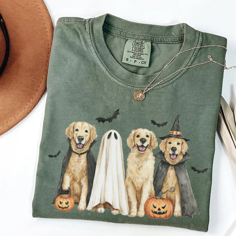 T-shirt Golden Retriever Halloween