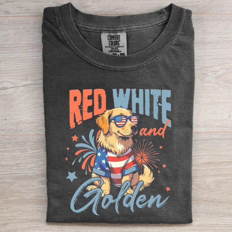 T-shirt Patriottica Golden Retriever