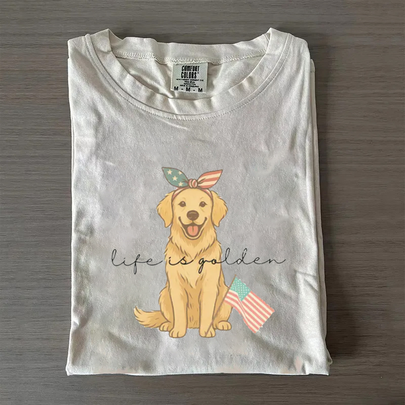 T-shirt Golden Retriever du 4 Juillet
