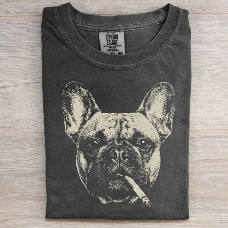 Funny French Bulldog Smoking T-shirt