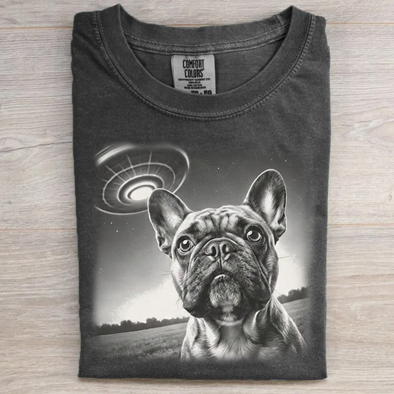 French Bulldog UFO T-shirt