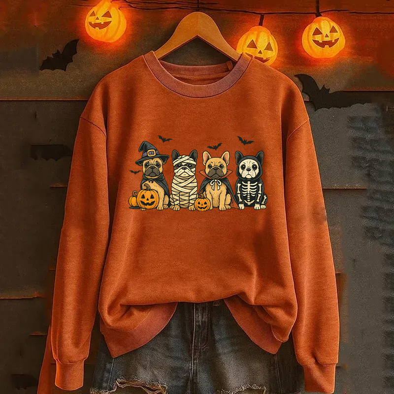 Sweatshirt Comfort Colors Bouledogue Français Halloween