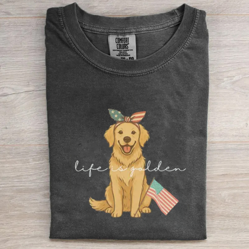 T-shirt Golden Retriever du 4 Juillet
