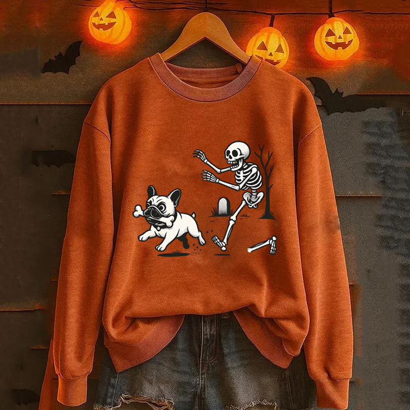 Sweat-shirt unisexe Comfort Colors Halloween Bouledogue Français