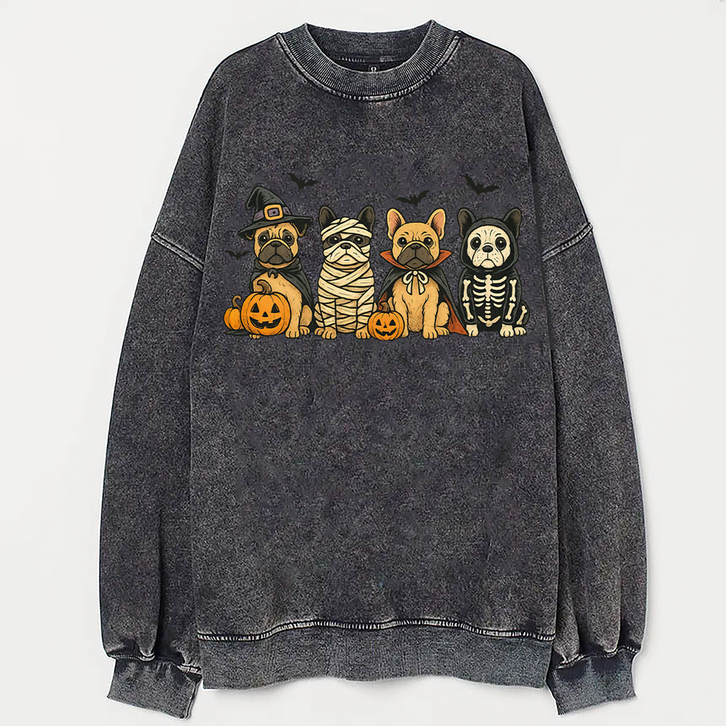 Sweatshirt Comfort Colors Bouledogue Français Halloween