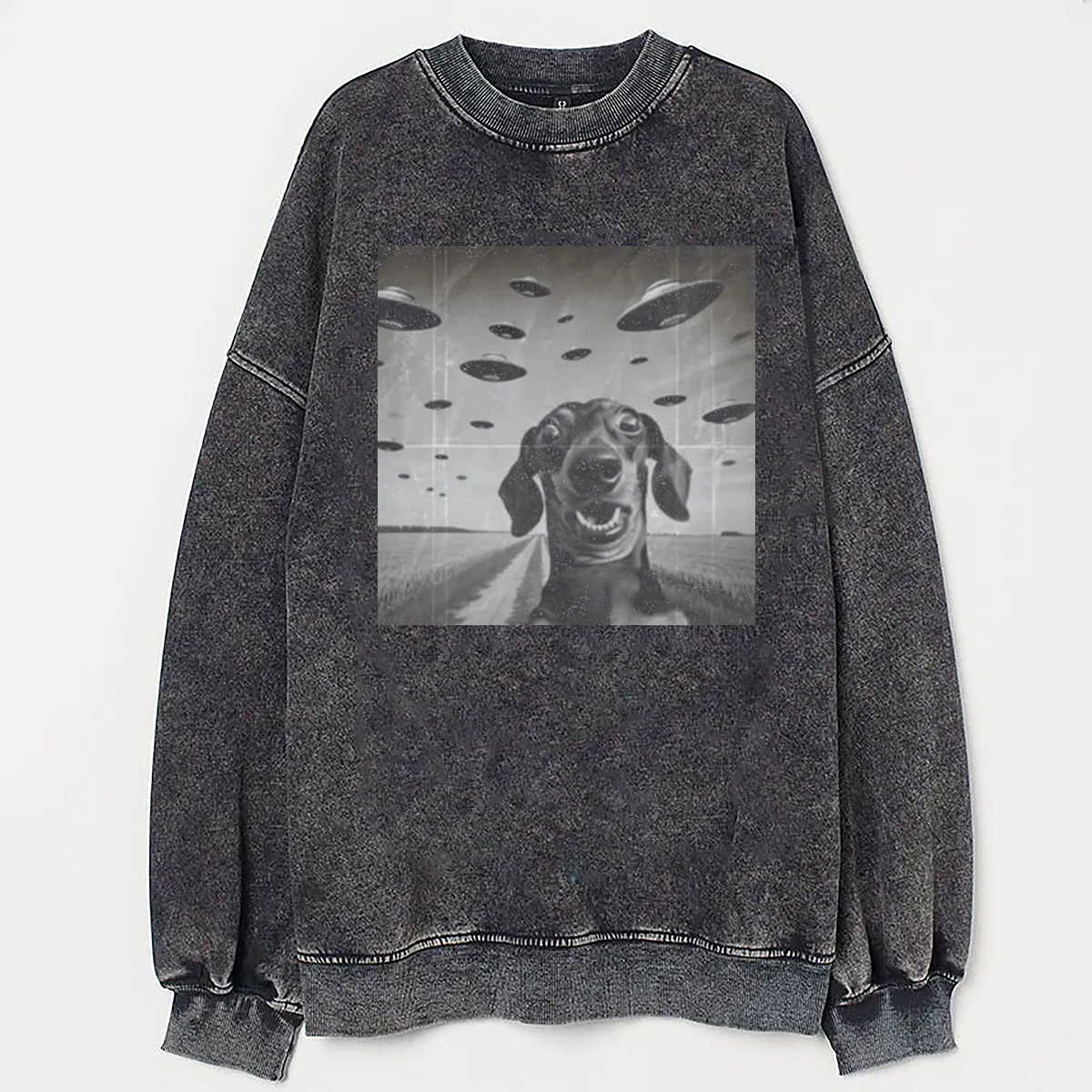 Funny UFO Dachshund Selfie T-shirt/Sweatshirt