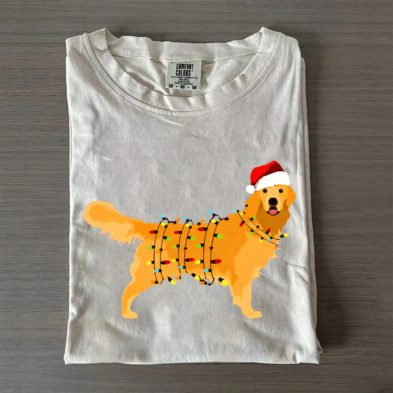 T-shirt Golden Retriever Noël