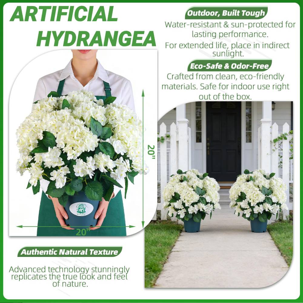ğŸ”¥Last Day 70% OFFğŸ”¥Artificial Outdoor Hydrangea Flowers - UV resistant, Waterproof, Windproof